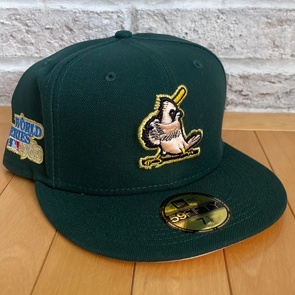 New Era 59Fifty St Louis Cardinals Fitted Hat Size 7 5/8 Peach UV 1982 WS Patch